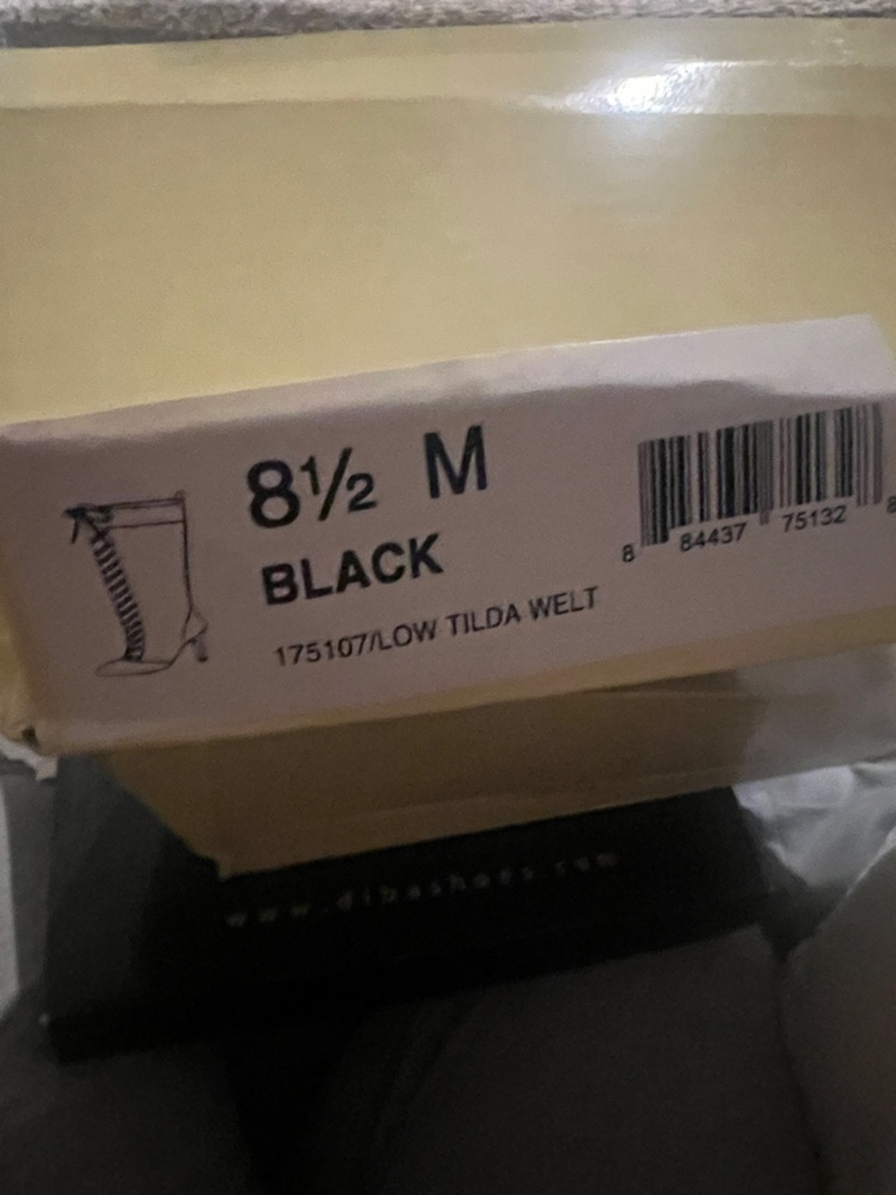 Black Boots Box Label - Size 8½ M
